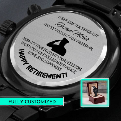 Retirement Gift For Men, Military Watch With Personalized Name