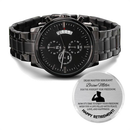 Retirement Gift For Men, Military Watch With Personalized Name