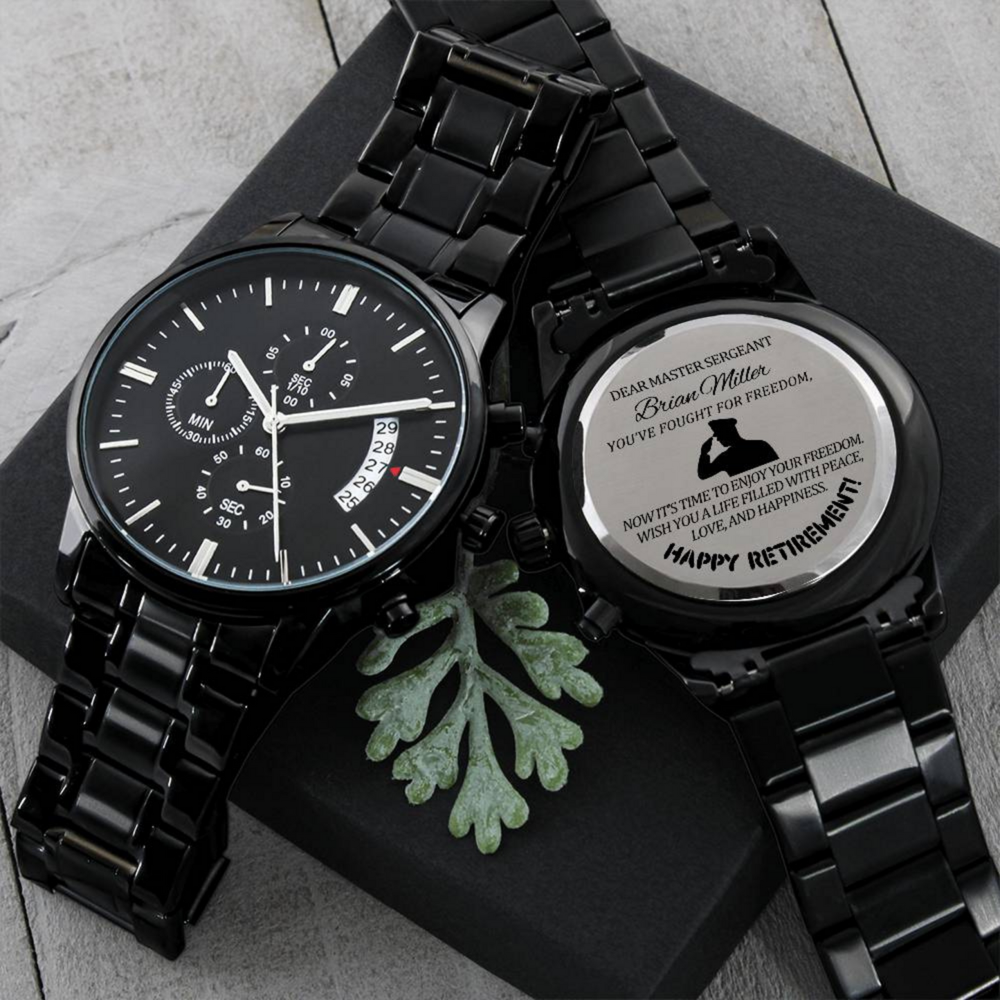 Retirement Gift For Men, Military Watch With Personalized Name