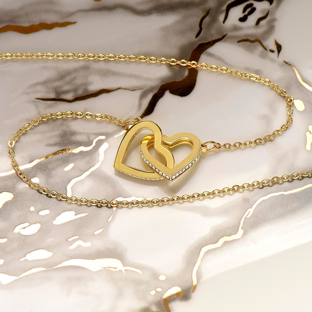 To My Granddaughter - Interlocking Hearts Necklace