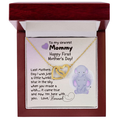 First Mothers Day Gift From Baby - Interlocking Hearts Necklace