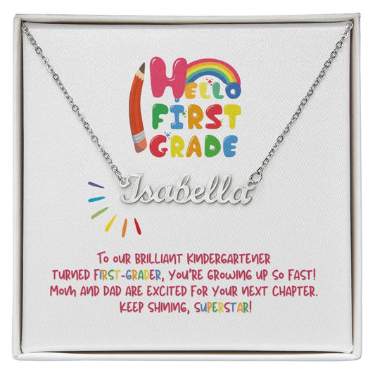 Happy First Grade - Name Necklace