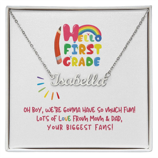 Happy First Grade - Name Necklace