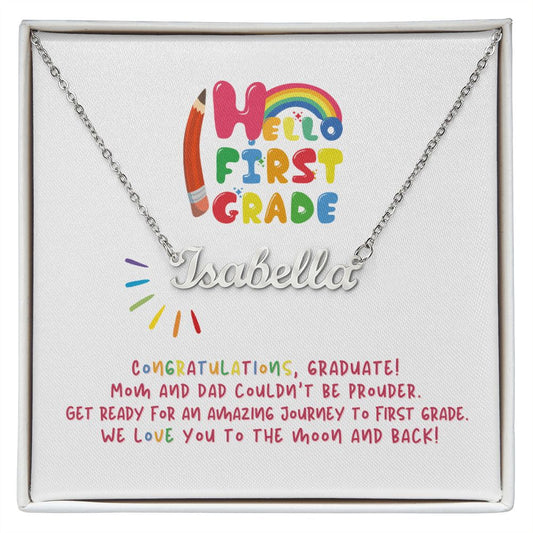 Happy First Grade - Name Necklace