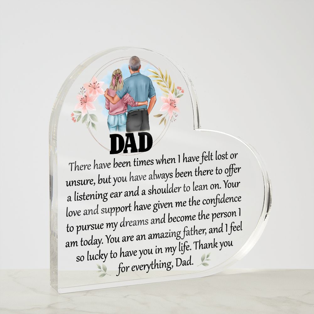 To My Dad - Acrylic Heart Plaque