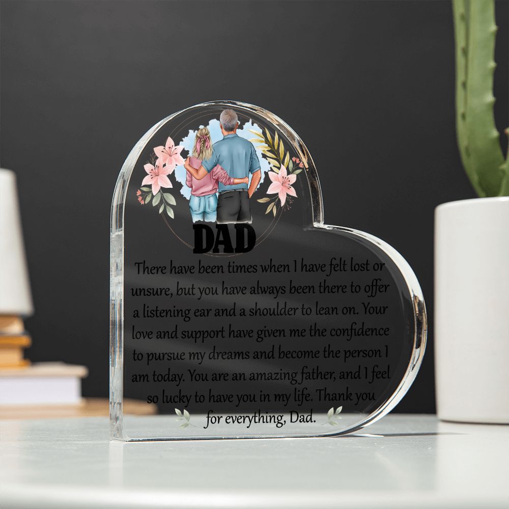 To My Dad - Acrylic Heart Plaque