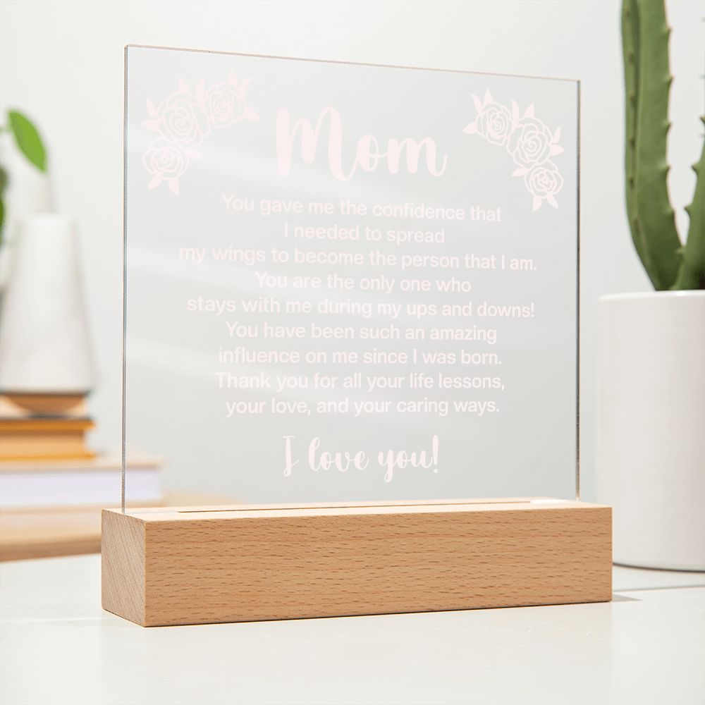 To My Mom- Square Acrylic Plaque