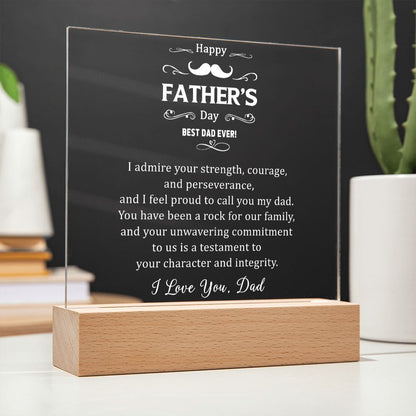 To My Dad - Square Acrylic Plaque