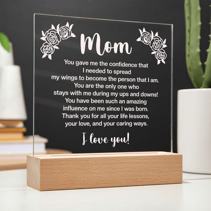 To My Mom- Square Acrylic Plaque