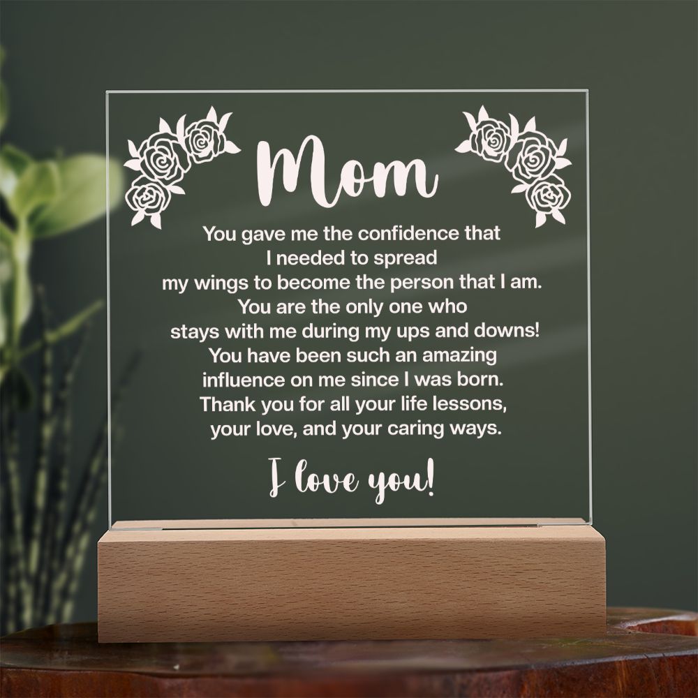 To My Mom- Square Acrylic Plaque