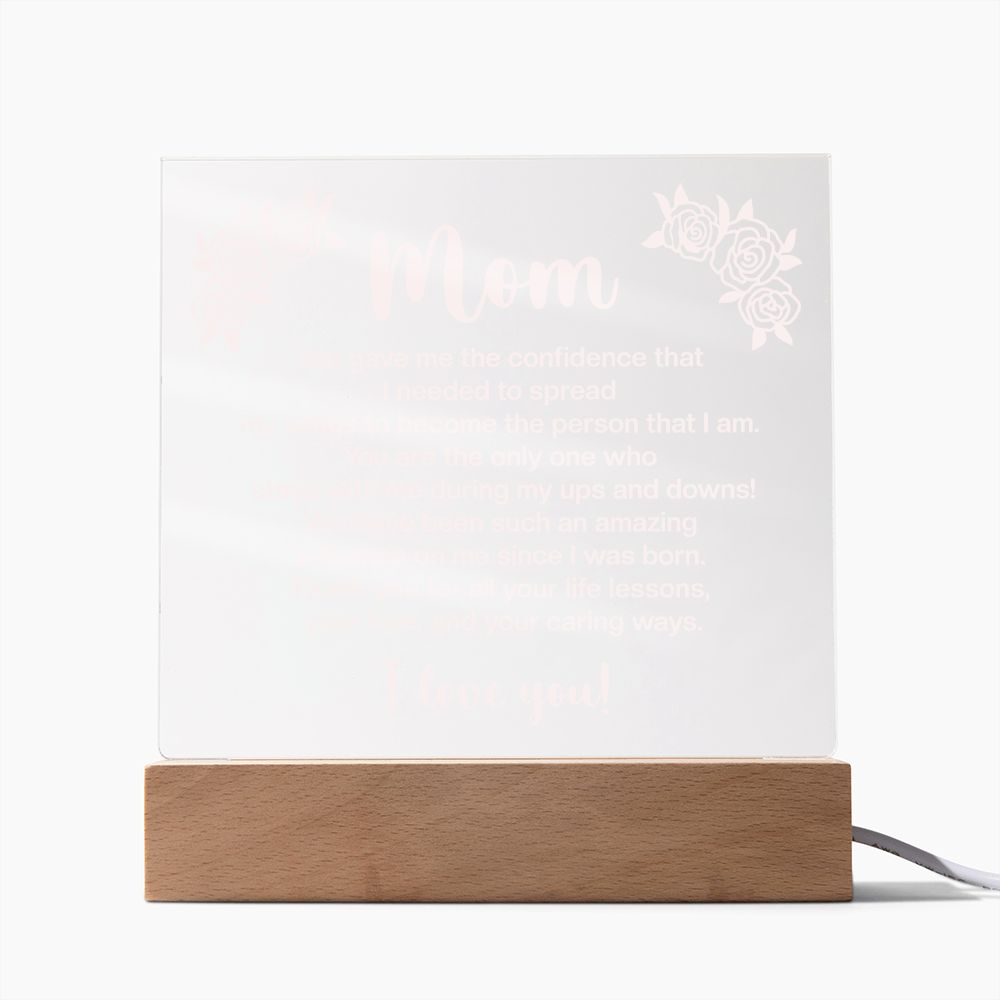 To My Mom- Square Acrylic Plaque