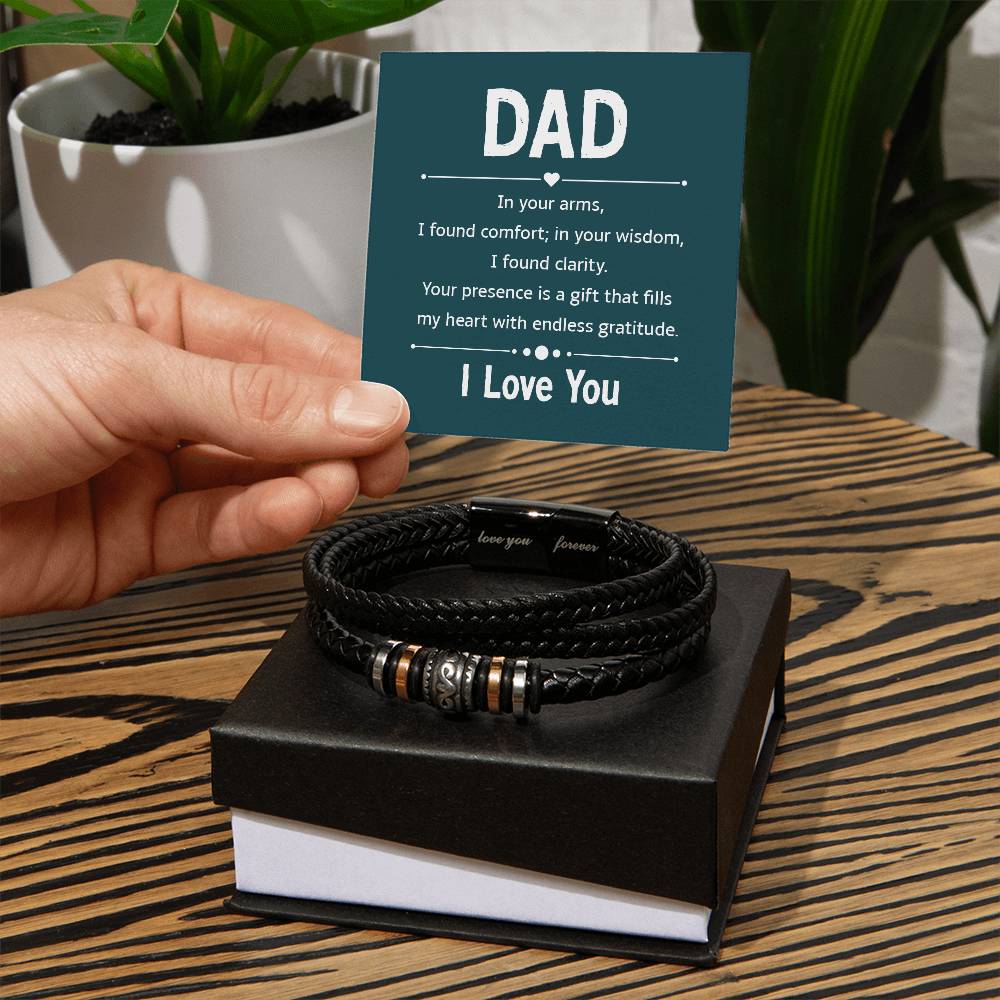 To My Dad - In Your Arms - Love You Forever Bracelet