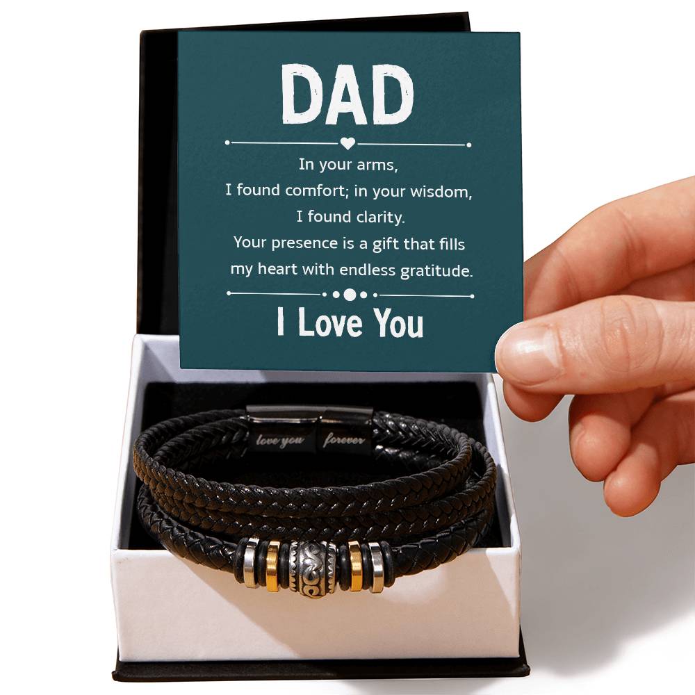 To My Dad - In Your Arms - Love You Forever Bracelet