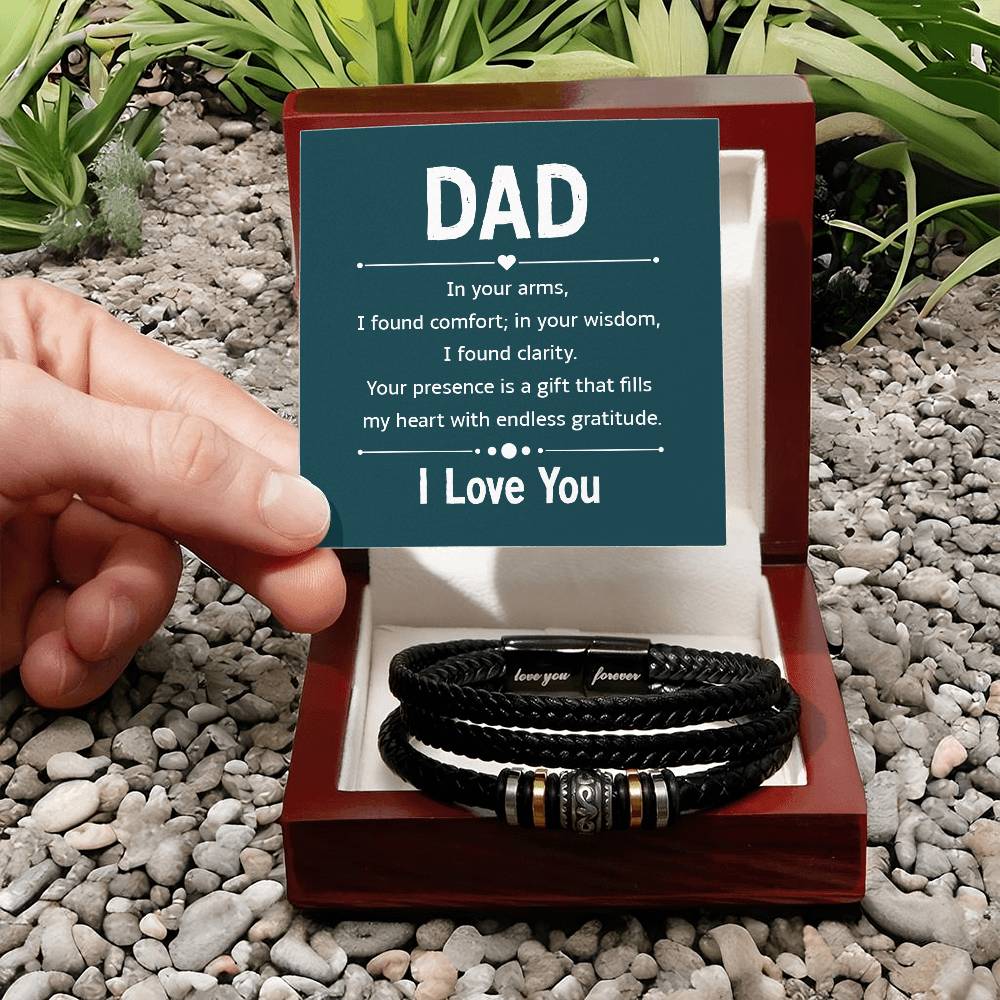 To My Dad - In Your Arms - Love You Forever Bracelet