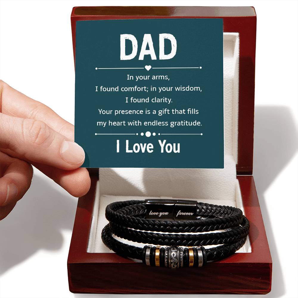 To My Dad - In Your Arms - Love You Forever Bracelet