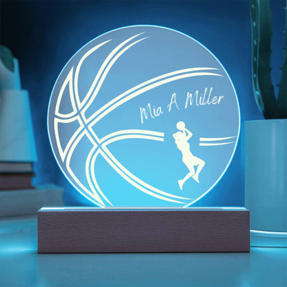 Basketball Sports Acrylic LED 7 Colour Night Light Lamp Gift For Her