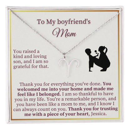 Boy Friends Mom Gift - Zodiac Name Necklace , Mothers Day Name Necklace, Necklace for Mom, Future Mother in Law, Mother of Boyfriend