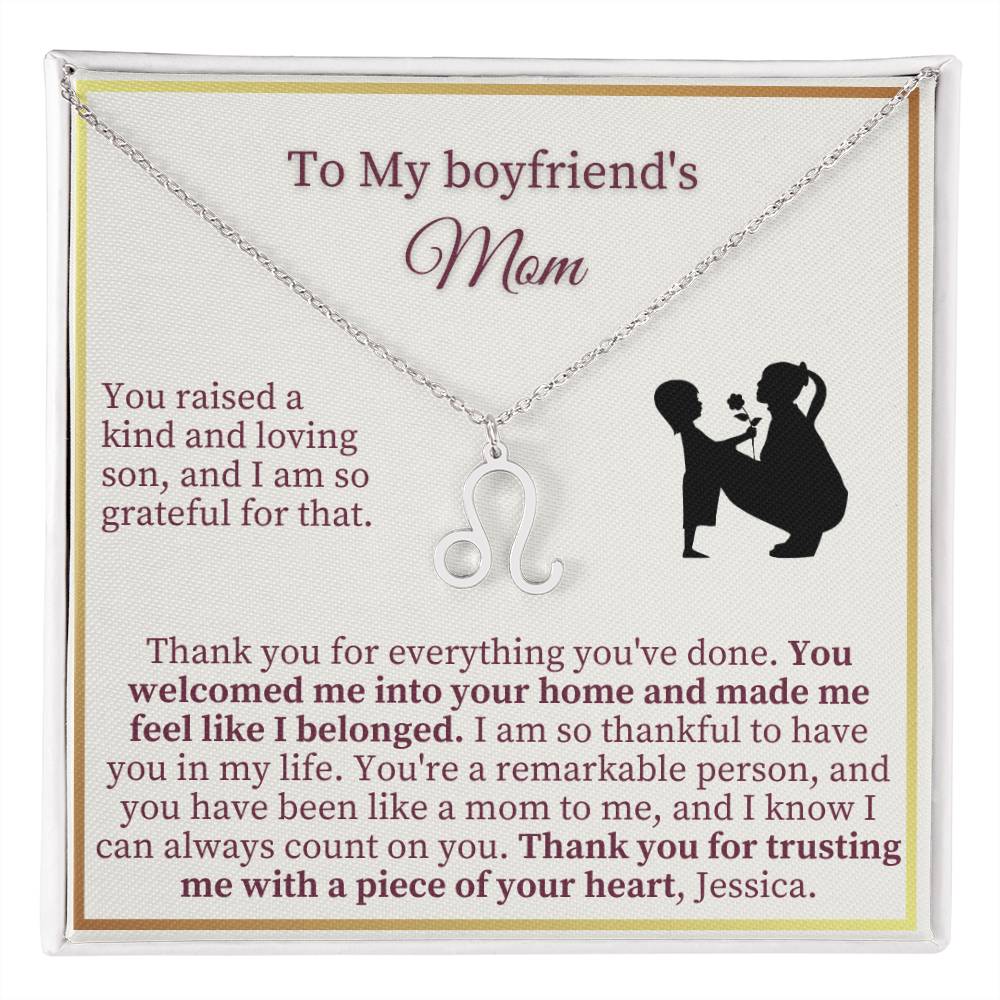 Boy Friends Mom Gift - Zodiac Name Necklace , Mothers Day Name Necklace, Necklace for Mom, Future Mother in Law, Mother of Boyfriend