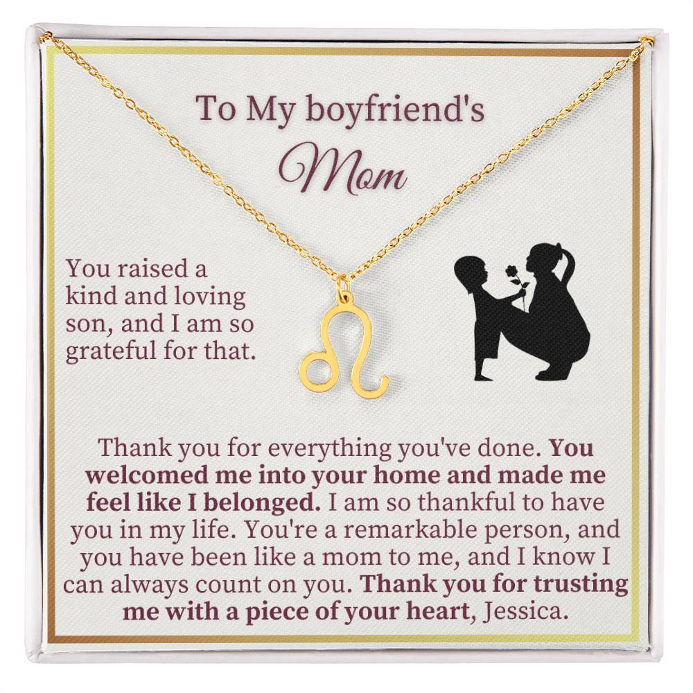 Boy Friends Mom Gift - Zodiac Name Necklace , Mothers Day Name Necklace, Necklace for Mom, Future Mother in Law, Mother of Boyfriend