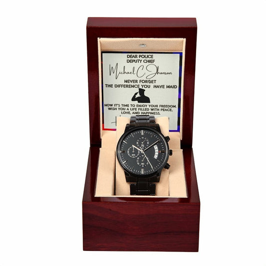 Police Retirement  - Black Watch With Card